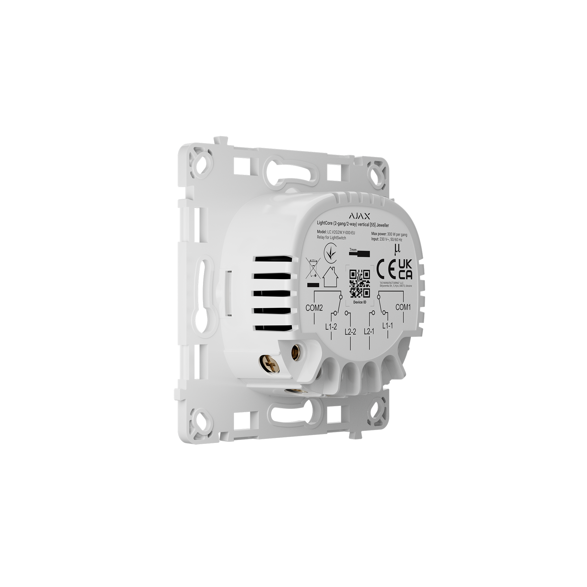 Modul Intrerupator Wireless Circuit Dublu AJAX LightCore 2-gang
