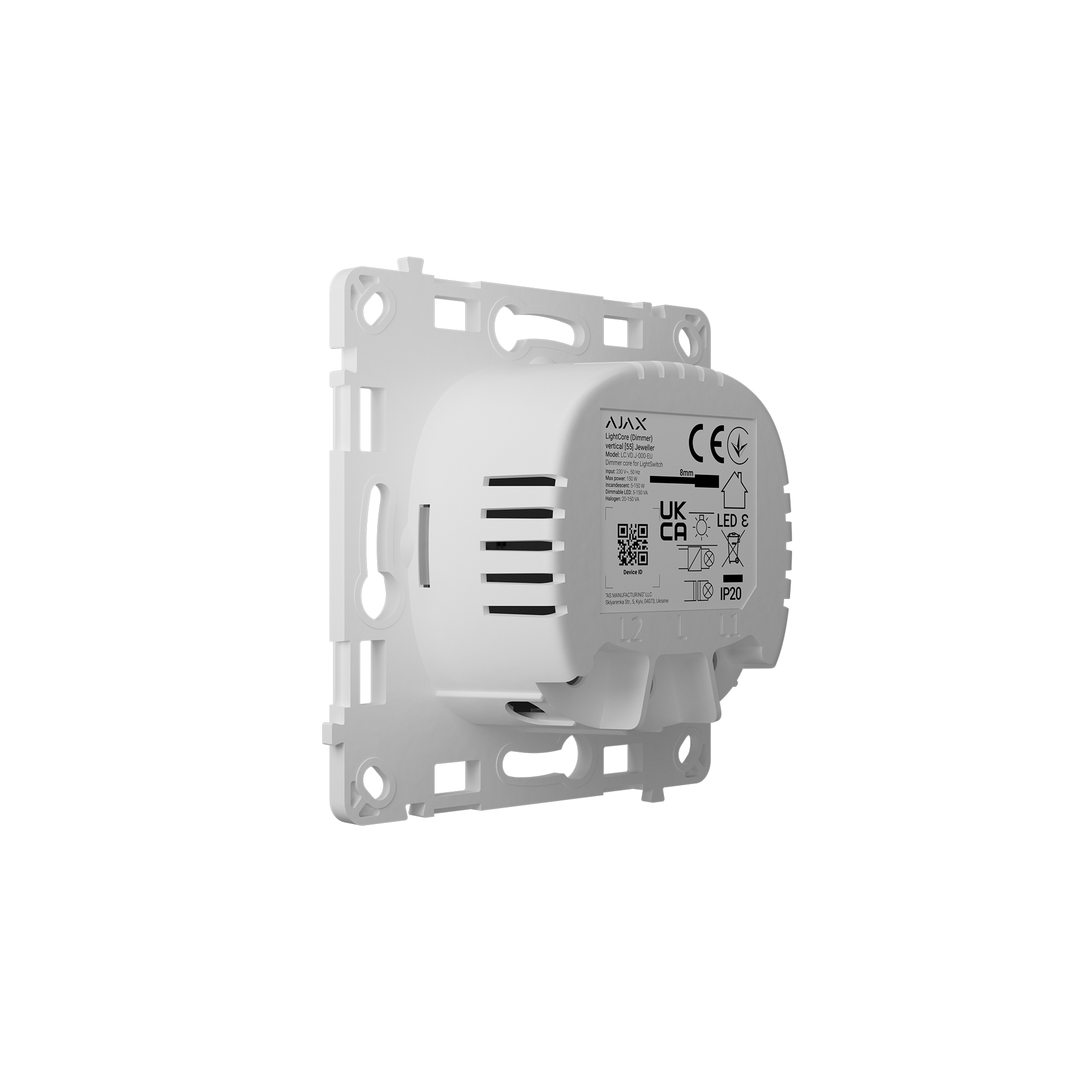 Modul intrerupator wireless dimabil AJAX LightCore (Dimmer) vertical