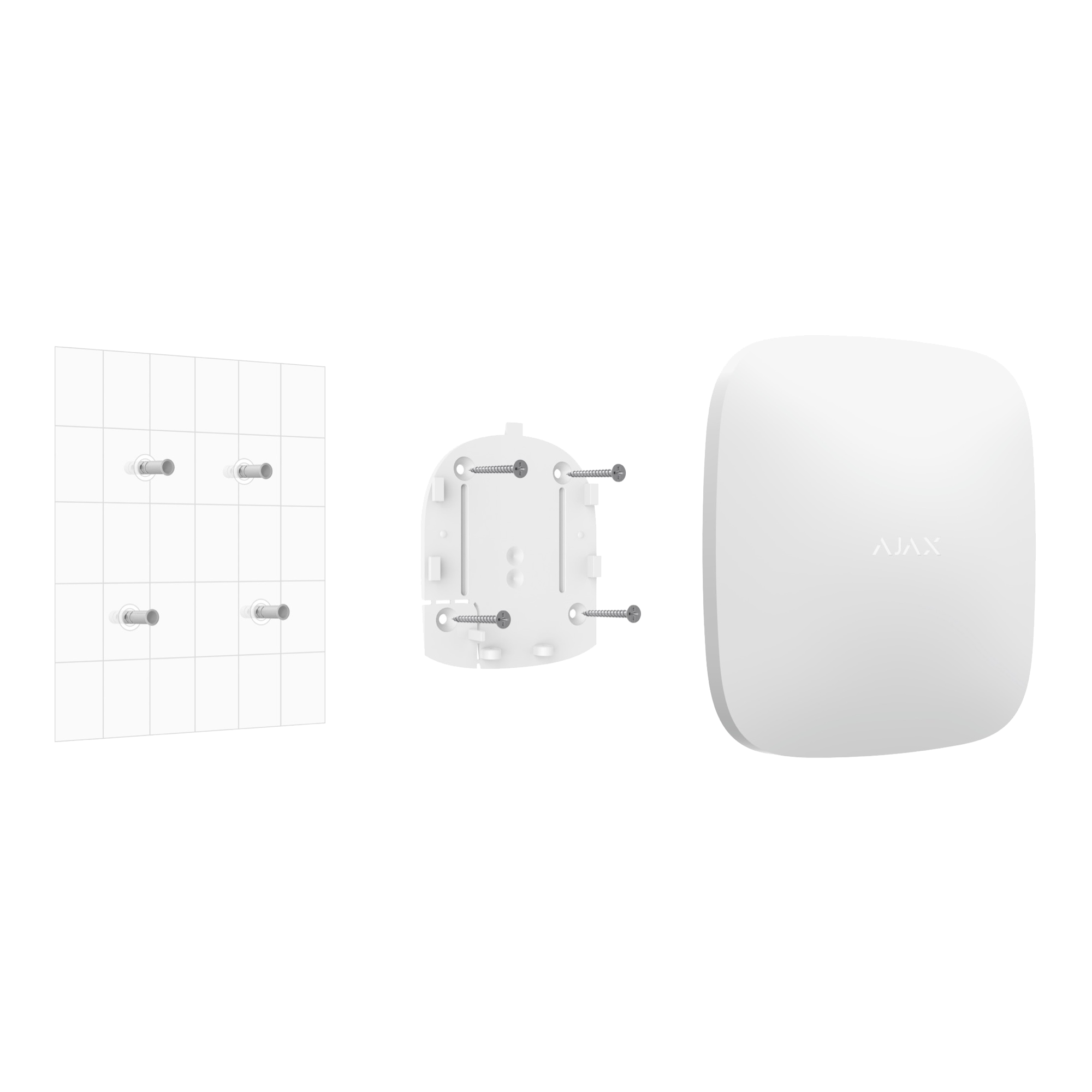 Centrala alarma wireless AJAX HUB (2G) cu suport montare, ideală pentru securizarea locuinței.