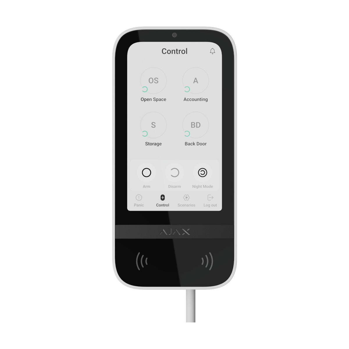 Tastatură touchscreen cu fir AJAX Superior KeyPad TouchScreen Fibra - alb