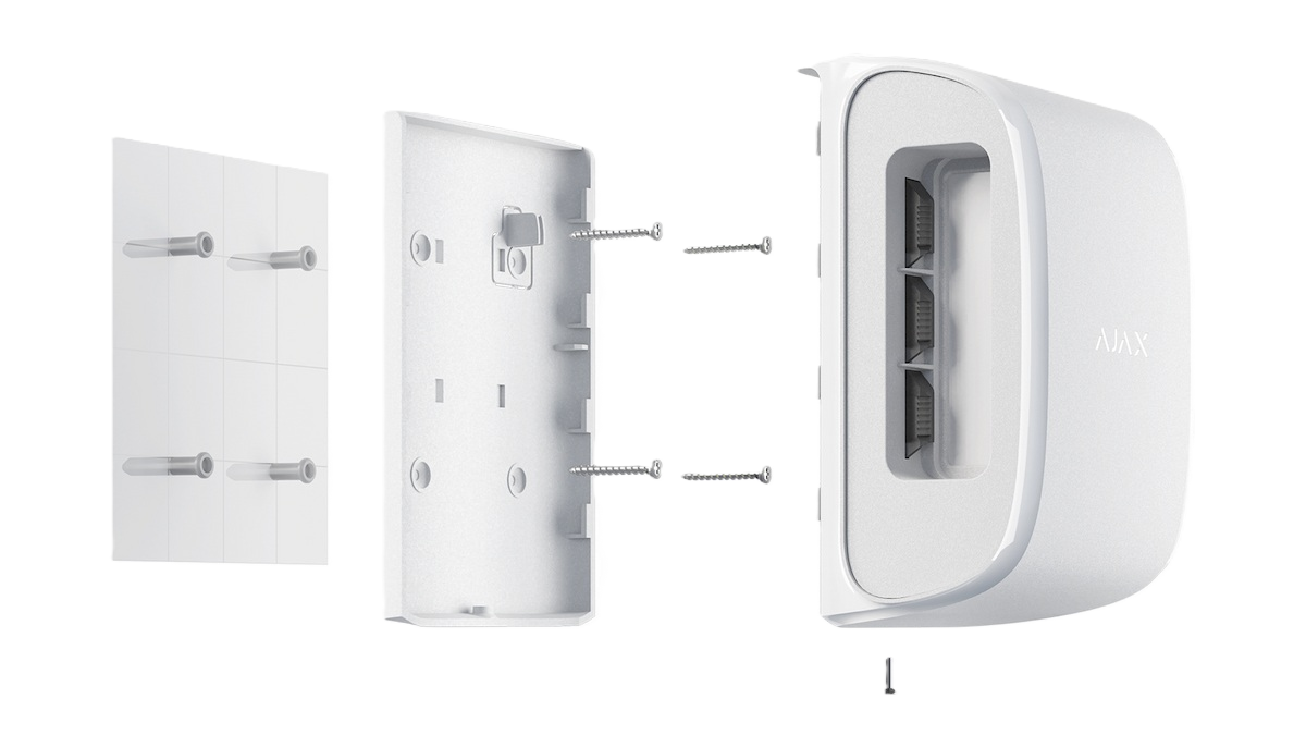 Detector PIR wireless cortina exterior, AJAX DualCurtain Outdoor, ideal pentru instalare ușoară și protecție eficientă.