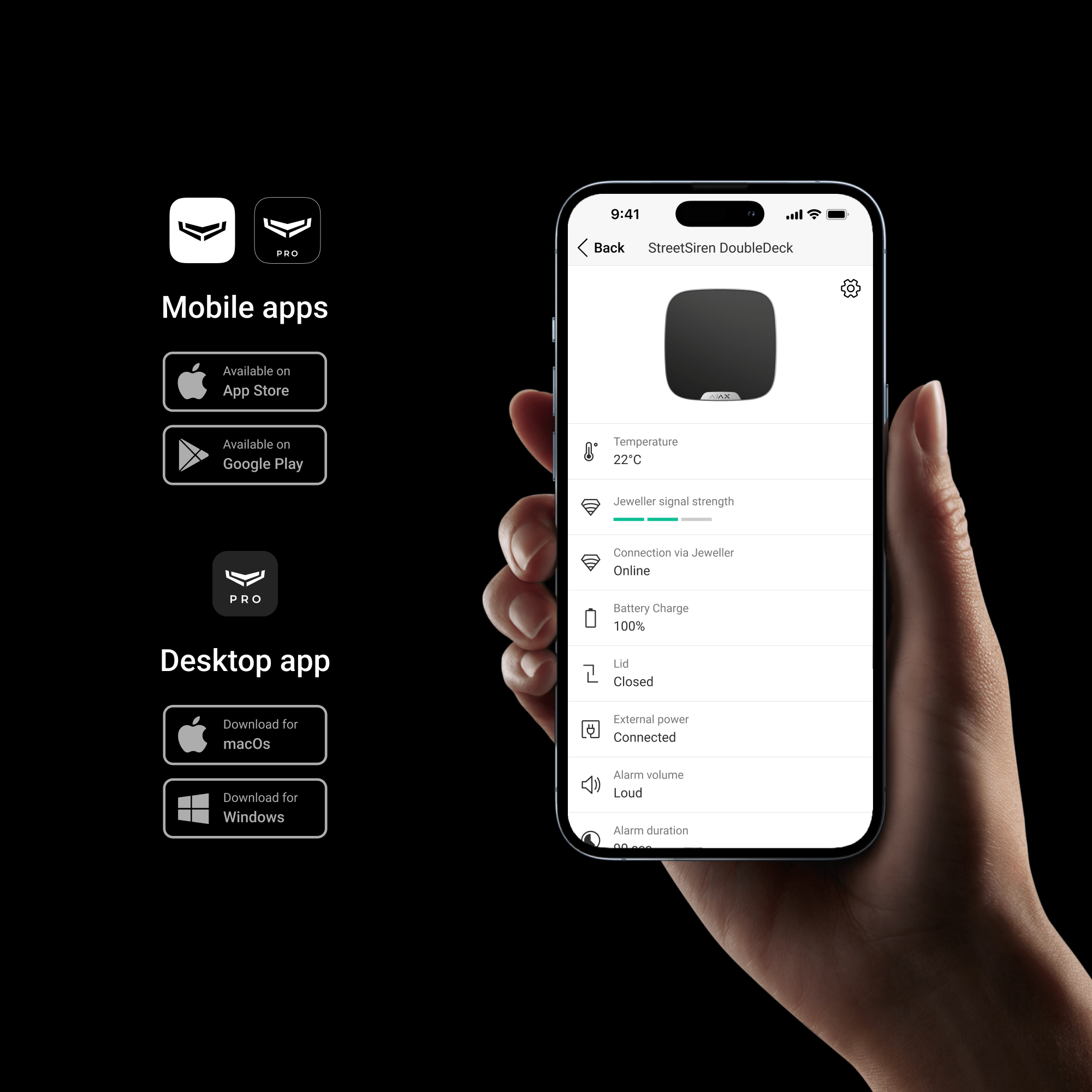 Sirena wireless exterior, AJAX StreetSiren DoubleDeck Jeweller - maxbi