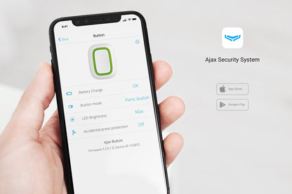 Buton de panica wireless, AJAX Button, perfect pentru sistemul de securitate Ajax. Ușor de utilizat și eficient.