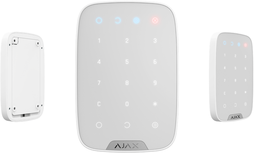Tastatura wireless, AJAX KeyPad, design modern, cu butoane pentru un control simplu al sistemelor de securitate.