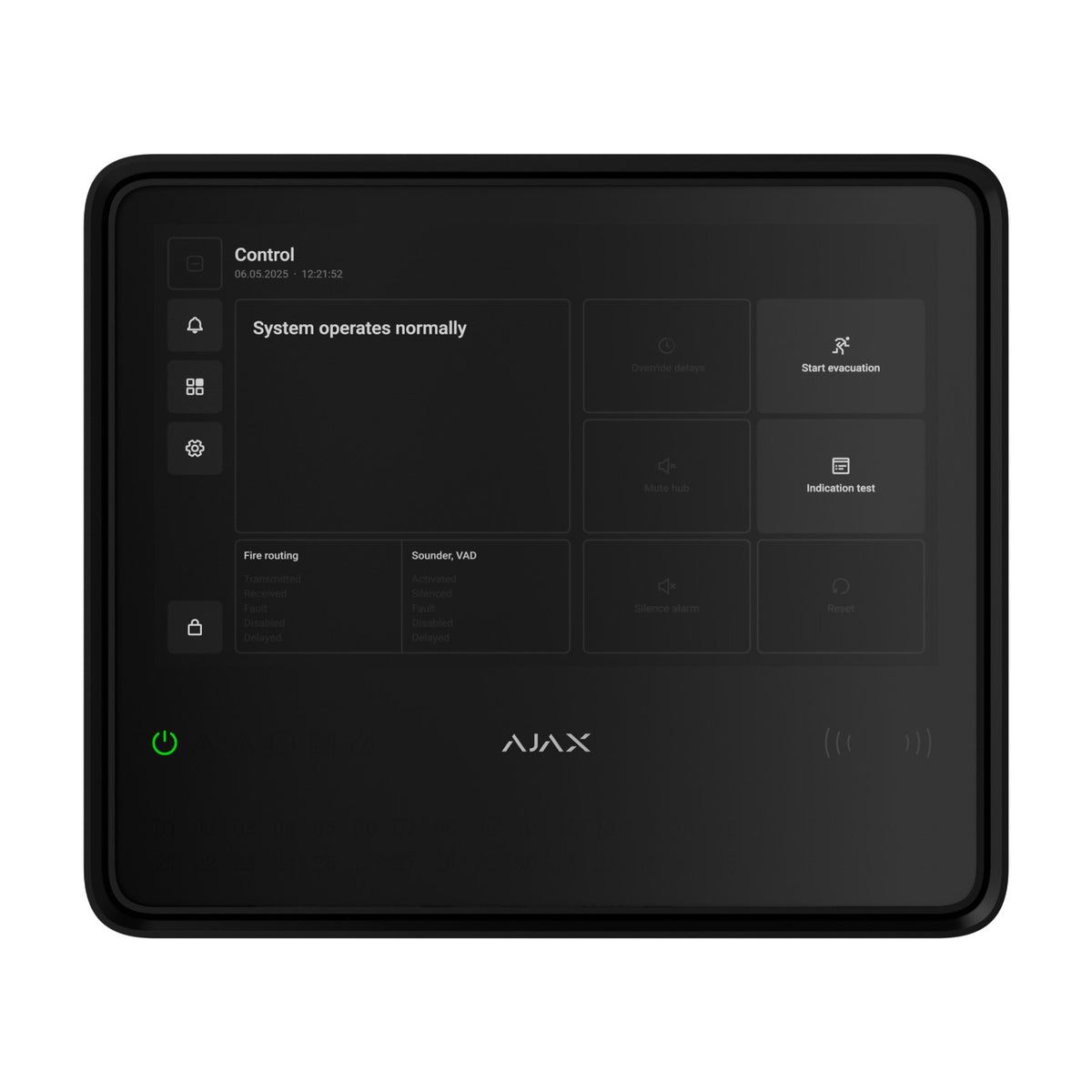 Centrală de incendiu wireless AJAX EN54 Fire Hub Jeweller - negru