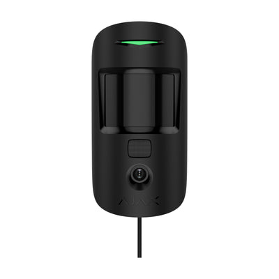Detector cu cameră foto, cu fir, AJAX Superior MotionCam Fibra - negru