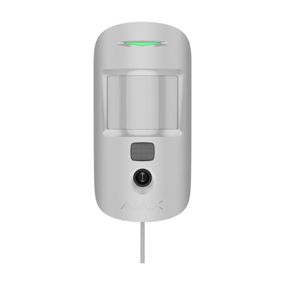 Detector cu cameră foto, cu fir, AJAX Superior MotionCam (PhOD) Fibra - alb