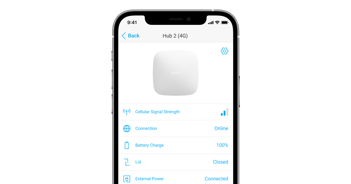 Centrala alarma wireless AJAX HUB 2 (2G) Jeweller - maxbi