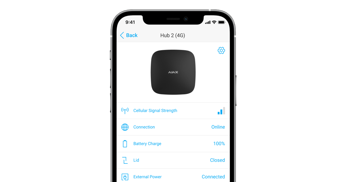 Centrala alarma wireless AJAX HUB 2 (2G) Jeweller - maxbi