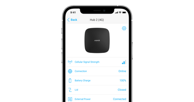 Centrala alarma wireless AJAX HUB (2G) Jeweller - maxbi