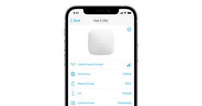 Centrala alarma wireless AJAX HUB (2G) Jeweller - maxbi