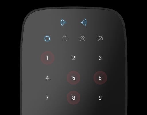 Tastatură wireless cu cititor de carduri AJAX Superior KeyPad Plus